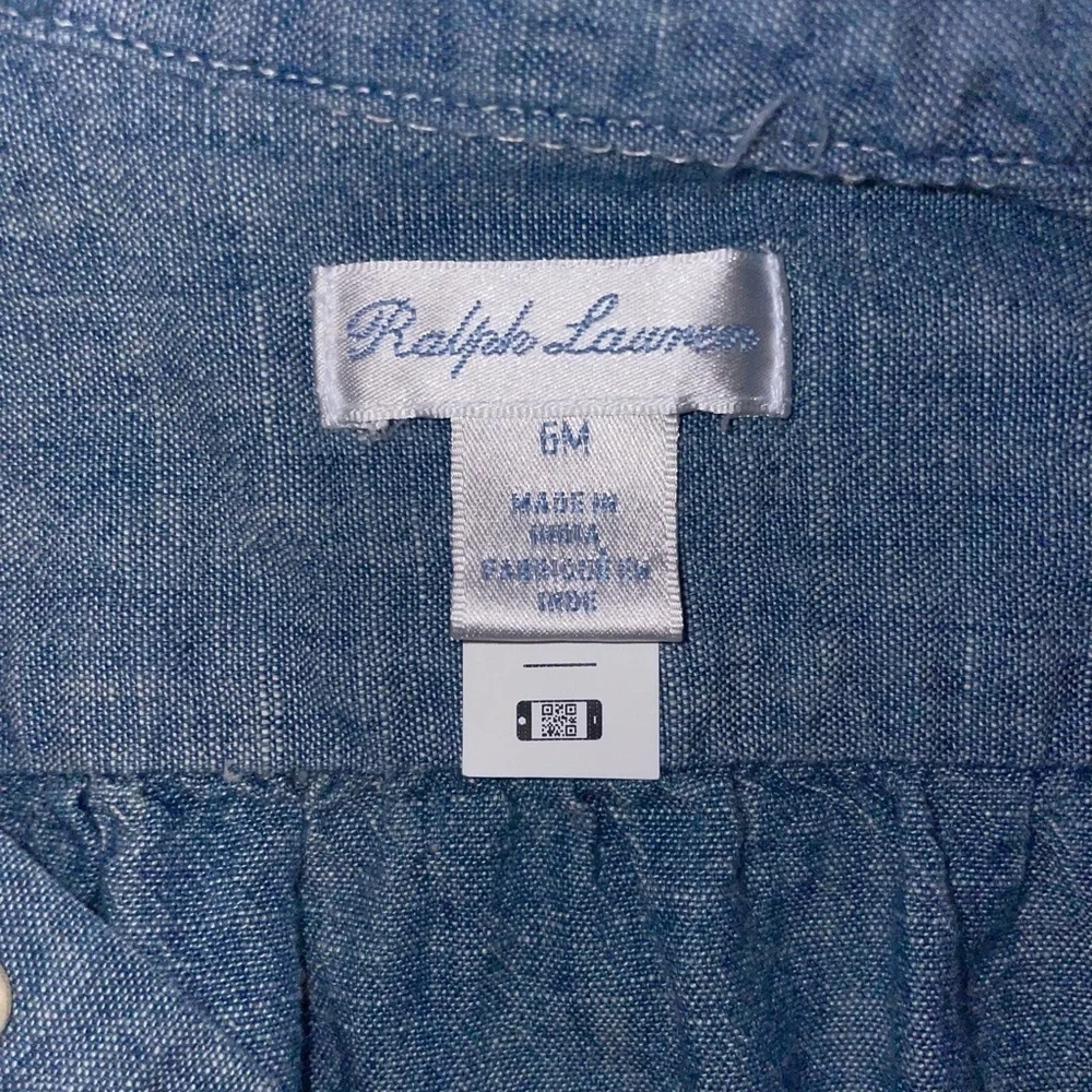 Ralph Lauren Baby Chambray Denim Shirt Dress size‎ 6 months